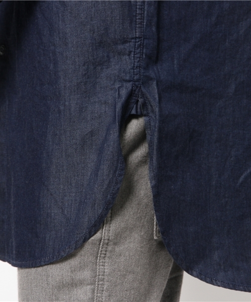 CIAOPANIC（チャオパニック）の「【Ciaopanic】デニムスタンドカラーロングシャツ（シャツ/ブラウス・メンズ・ブルー/インディゴブルー・LARGE/MEDIUM）」の7枚目の写真