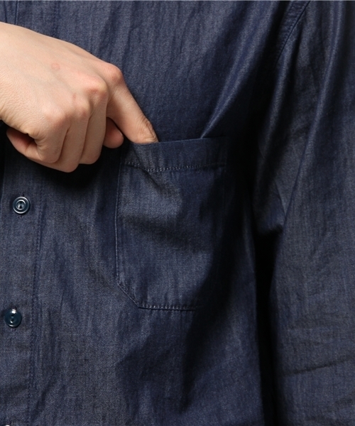 CIAOPANIC（チャオパニック）の「【Ciaopanic】デニムスタンドカラーロングシャツ（シャツ/ブラウス・メンズ・ブルー/インディゴブルー・LARGE/MEDIUM）」の8枚目の写真