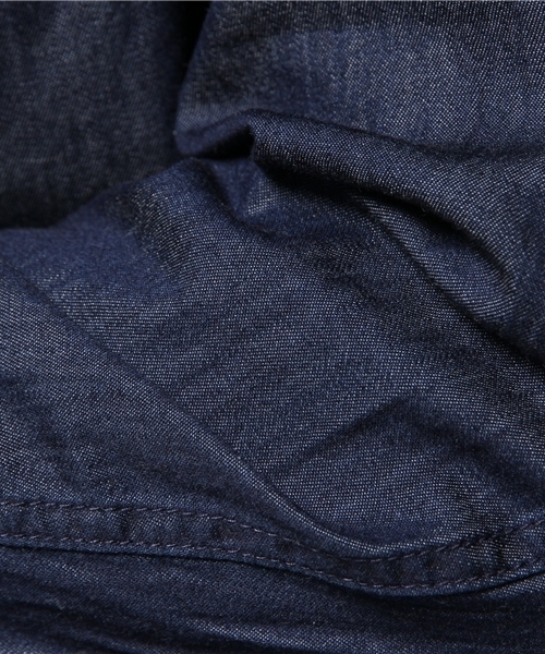 CIAOPANIC（チャオパニック）の「【Ciaopanic】デニムスタンドカラーロングシャツ（シャツ/ブラウス・メンズ・ブルー/インディゴブルー・LARGE/MEDIUM）」の3枚目の写真