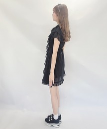 Swankiss JF frill mix ワンピース 水色 Swankiss（スワンキス）の「JF mermaid frill O/P（ワンピース