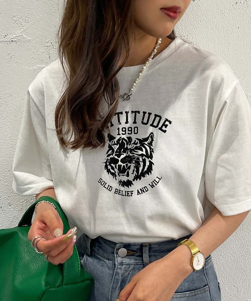 apres jour mignon(アプレジュールミニョン)の「アニマルTシャツ【ZOZOTOWN限定アイテム】(Tシャツ/カットソー・レディース・オフホワイト/ブルー/ブラック系その他/ホワイト系その他・フリー/X-LARGE)」の11枚目の写真