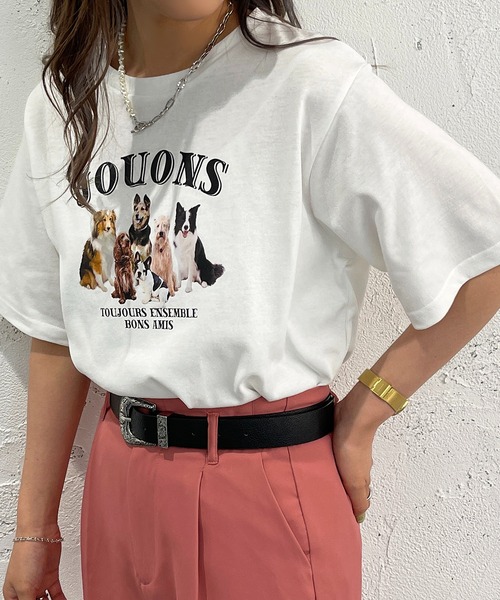 apres jour mignon(アプレジュールミニョン)の「アニマルTシャツ【ZOZOTOWN限定アイテム】(Tシャツ/カットソー・レディース・オフホワイト/ブルー/ブラック系その他/ホワイト系その他・フリー/X-LARGE)」の9枚目の写真
