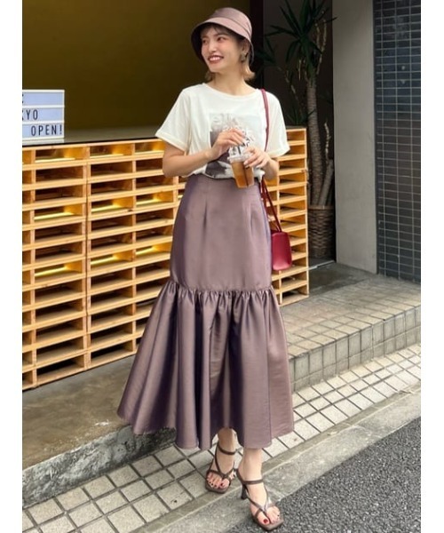 rienda プリーツティーアードマキシスカート rienda | プリーツティアードマキシスカート (スカート(ロング