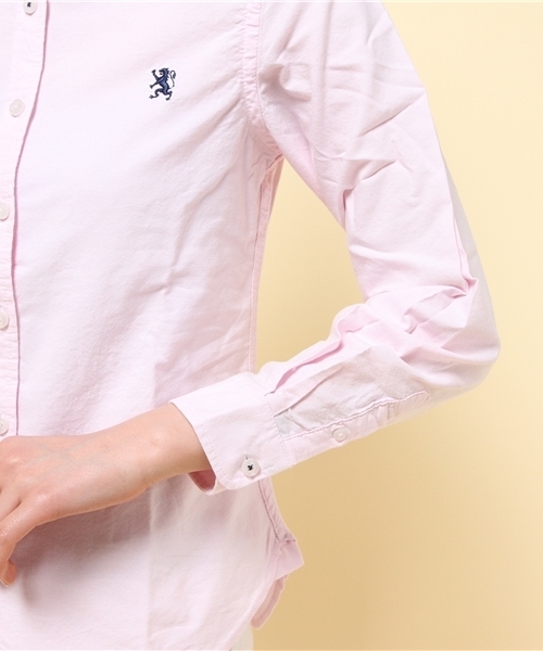 GIORDANO（ジョルダーノ）の「[GIORDANO]ライオン刺繍オックスシャツ（シャツ/ブラウス・レディース・ホワイト/グリーン/サックスブルー/ネイビー/ピンク/ライトピンク・SMALL/MEDIUM/LARGE）」の17枚目の写真