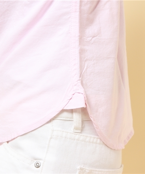 GIORDANO（ジョルダーノ）の「[GIORDANO]ライオン刺繍オックスシャツ（シャツ/ブラウス・レディース・ホワイト/グリーン/サックスブルー/ネイビー/ピンク/ライトピンク・SMALL/MEDIUM/LARGE）」の18枚目の写真