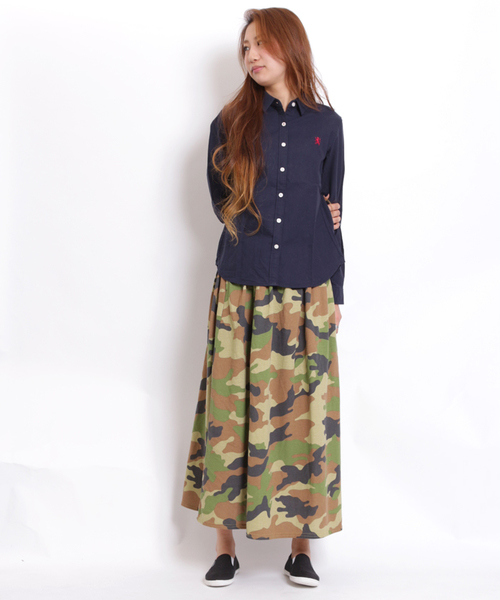 GIORDANO（ジョルダーノ）の「[GIORDANO]ライオン刺繍オックスシャツ（シャツ/ブラウス・レディース・ホワイト/グリーン/サックスブルー/ネイビー/ピンク/ライトピンク・SMALL/MEDIUM/LARGE）」の9枚目の写真