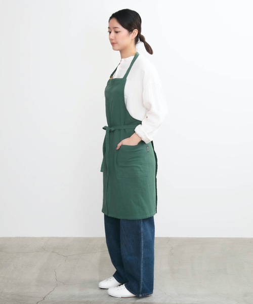 COCO WALK（ココウォーク）の「COCO WALK:やさしいガーゼのエプロン（エプロン・レディース・パープル/キャメル/イエロー/グリーン/カーキ/ライトグレー/ミント・FREE）」の13枚目の写真