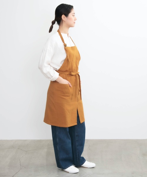 COCO WALK（ココウォーク）の「COCO WALK:やさしいガーゼのエプロン（エプロン・レディース・パープル/キャメル/イエロー/グリーン/カーキ/ライトグレー/ミント・FREE）」の20枚目の写真