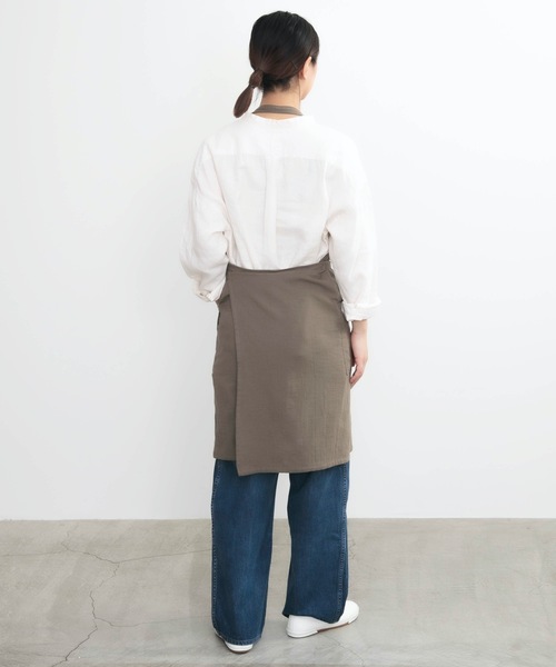 COCO WALK（ココウォーク）の「COCO WALK:やさしいガーゼのエプロン（エプロン・レディース・パープル/キャメル/イエロー/グリーン/カーキ/ライトグレー/ミント・FREE）」の9枚目の写真