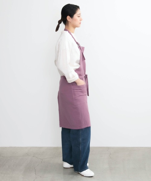 COCO WALK（ココウォーク）の「COCO WALK:やさしいガーゼのエプロン（エプロン・レディース・パープル/キャメル/イエロー/グリーン/カーキ/ライトグレー/ミント・FREE）」の14枚目の写真