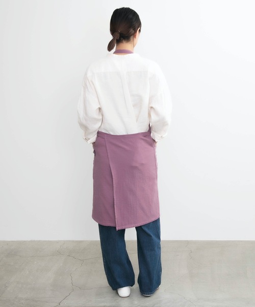 COCO WALK（ココウォーク）の「COCO WALK:やさしいガーゼのエプロン（エプロン・レディース・パープル/キャメル/イエロー/グリーン/カーキ/ライトグレー/ミント・FREE）」の15枚目の写真