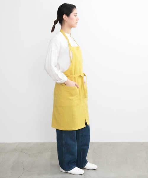 COCO WALK（ココウォーク）の「COCO WALK:やさしいガーゼのエプロン（エプロン・レディース・パープル/キャメル/イエロー/グリーン/カーキ/ライトグレー/ミント・FREE）」の17枚目の写真