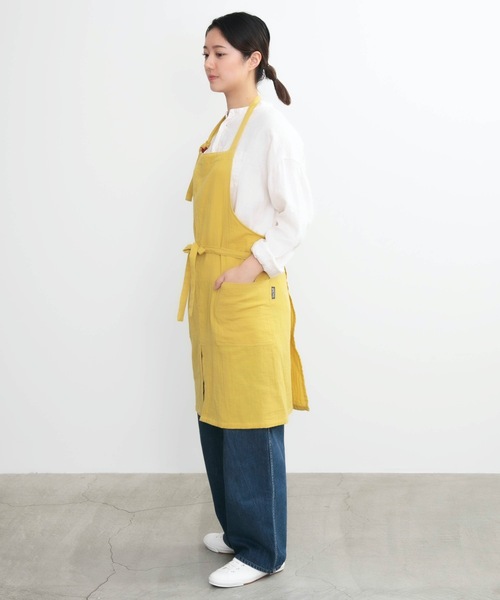 COCO WALK（ココウォーク）の「COCO WALK:やさしいガーゼのエプロン（エプロン・レディース・パープル/キャメル/イエロー/グリーン/カーキ/ライトグレー/ミント・FREE）」の19枚目の写真