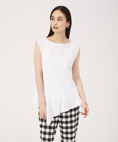 qualite（カリテ）の「ペプラムフレアカットソー（Tシャツ/カットソー・レディース・ホワイト/マスタード/ネイビー・フリー）」の17枚目の写真