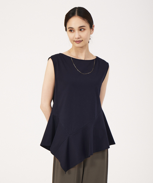 qualite（カリテ）の「ペプラムフレアカットソー（Tシャツ/カットソー・レディース・ホワイト/マスタード/ネイビー・フリー）」の15枚目の写真