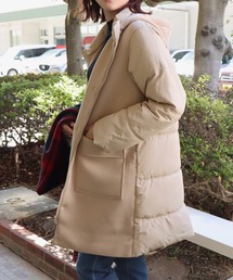 libelle more | ファイバーダウン×ダンボールカットソー異素材切替コート(ダウンジャケット/コート)