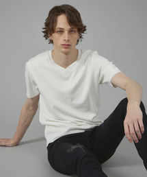 5351 POUR LES HOMMES | シルケットコットン Vネック半袖ニットソー(Tシャツ/カットソー)