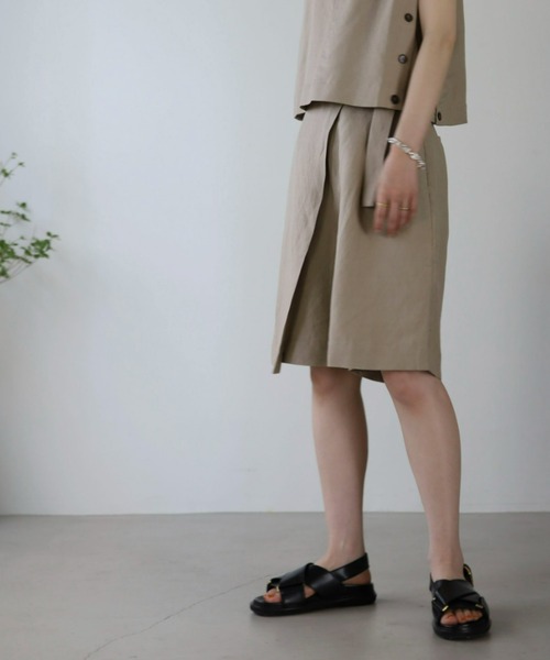 UNFIELD（アンフィールド）の「【UNFIELD】麻混ラップ風ショートパンツ（その他パンツ・レディース・ブラック/ベージュ・FREE）」の6枚目の写真