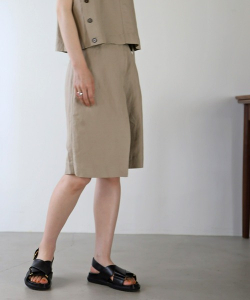 UNFIELD（アンフィールド）の「【UNFIELD】麻混ラップ風ショートパンツ（その他パンツ・レディース・ブラック/ベージュ・FREE）」の8枚目の写真