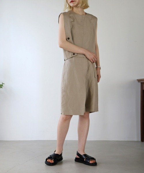 UNFIELD（アンフィールド）の「【UNFIELD】麻混ラップ風ショートパンツ（その他パンツ・レディース・ブラック/ベージュ・FREE）」の10枚目の写真