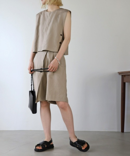 UNFIELD（アンフィールド）の「【UNFIELD】麻混ラップ風ショートパンツ（その他パンツ・レディース・ブラック/ベージュ・FREE）」の13枚目の写真