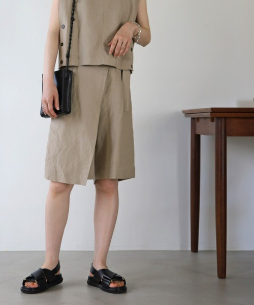 UNFIELD（アンフィールド）の「【UNFIELD】麻混ラップ風ショートパンツ（その他パンツ・レディース・ブラック/ベージュ・FREE）」の14枚目の写真