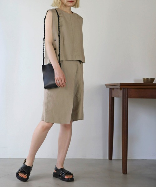 UNFIELD（アンフィールド）の「【UNFIELD】麻混ラップ風ショートパンツ（その他パンツ・レディース・ブラック/ベージュ・FREE）」の15枚目の写真