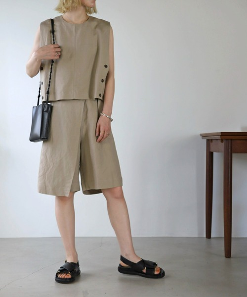 UNFIELD（アンフィールド）の「【UNFIELD】麻混ラップ風ショートパンツ（その他パンツ・レディース・ブラック/ベージュ・FREE）」の16枚目の写真