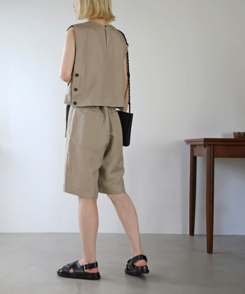 UNFIELD（アンフィールド）の「【UNFIELD】麻混ラップ風ショートパンツ（その他パンツ・レディース・ブラック/ベージュ・FREE）」の18枚目の写真