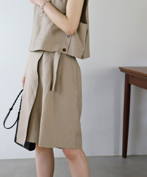 UNFIELD（アンフィールド）の「【UNFIELD】麻混ラップ風ショートパンツ（その他パンツ・レディース・ブラック/ベージュ・FREE）」の20枚目の写真