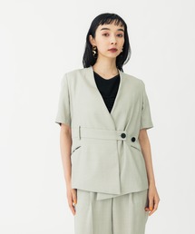 ネオリネンジャケットハーフスリーブ