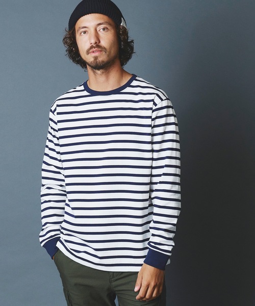 Magine(マージン)の「CTN BASQUE BOADER C/N L/S:コットンバスクボーダー クルーネック ロングスリーブ 22AW(Tシャツ/カットソー・メンズ・ホワイト×ブラック/ブラック×ホワイト/ホワイト×ネイビー/ネイビー×ホワイト・44/46/48)」の14枚目の写真