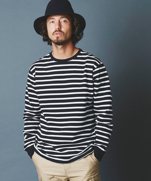 Magine(マージン)の「CTN BASQUE BOADER C/N L/S:コットンバスクボーダー クルーネック ロングスリーブ 22AW(Tシャツ/カットソー・メンズ・ホワイト×ブラック/ブラック×ホワイト/ホワイト×ネイビー/ネイビー×ホワイト・44/46/48)」の5枚目の写真