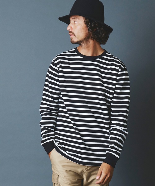 Magine(マージン)の「CTN BASQUE BOADER C/N L/S:コットンバスクボーダー クルーネック ロングスリーブ 22AW(Tシャツ/カットソー・メンズ・ホワイト×ブラック/ブラック×ホワイト/ホワイト×ネイビー/ネイビー×ホワイト・44/46/48)」の11枚目の写真
