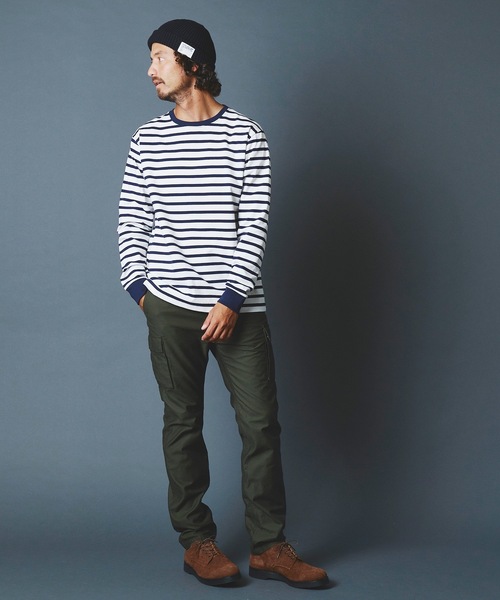 Magine(マージン)の「CTN BASQUE BOADER C/N L/S:コットンバスクボーダー クルーネック ロングスリーブ 22AW(Tシャツ/カットソー・メンズ・ホワイト×ブラック/ブラック×ホワイト/ホワイト×ネイビー/ネイビー×ホワイト・44/46/48)」の6枚目の写真