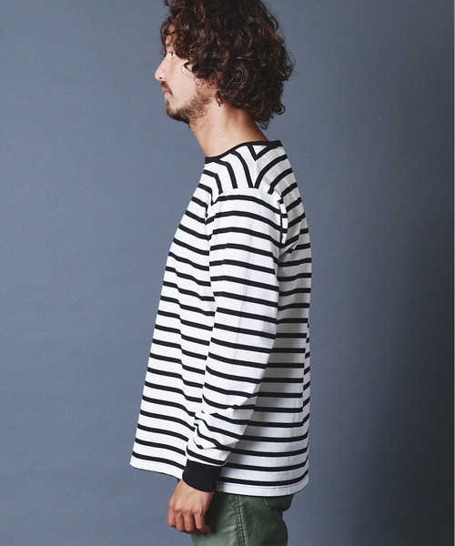 Magine(マージン)の「CTN BASQUE BOADER C/N L/S:コットンバスクボーダー クルーネック ロングスリーブ 22AW(Tシャツ/カットソー・メンズ・ホワイト×ブラック/ブラック×ホワイト/ホワイト×ネイビー/ネイビー×ホワイト・44/46/48)」の13枚目の写真