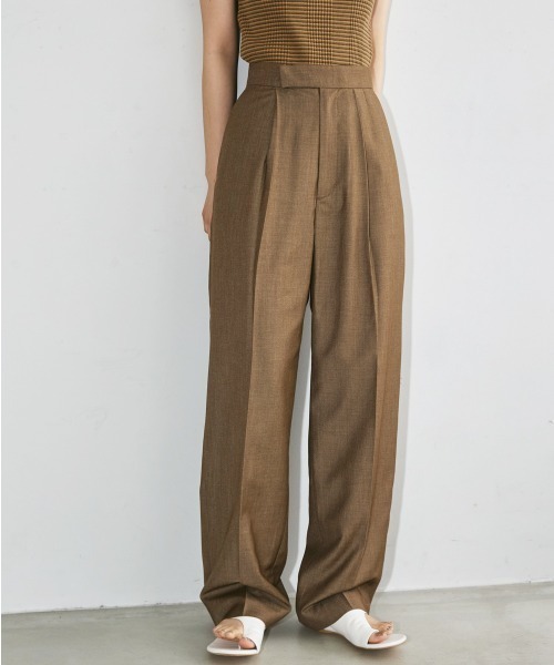 TODAYFUL（トゥデイフル）の「スムースタックトラウザース（デニムパンツ・レディース・チャコールグレー/キャメル・36inch/38inch）」の2枚目の写真