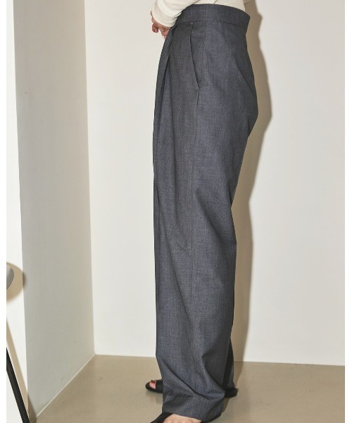 TODAYFUL（トゥデイフル）の「スムースタックトラウザース（デニムパンツ・レディース・チャコールグレー/キャメル・36inch/38inch）」の16枚目の写真