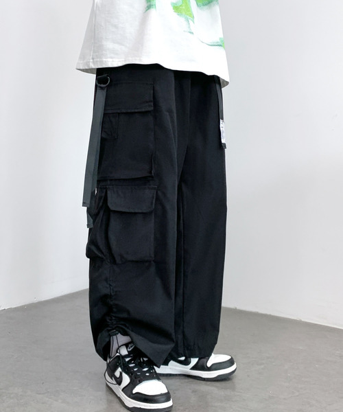 neos（ネオス）の「【neos -addictive design-】ルーズシルエット 6ポケット ワイド バルーン パラシュートカーゴ パンツ（カーゴパンツ・メンズ・ブラック/カーキ・MEDIUM/LARGE/X-LARGE）」の12枚目の写真