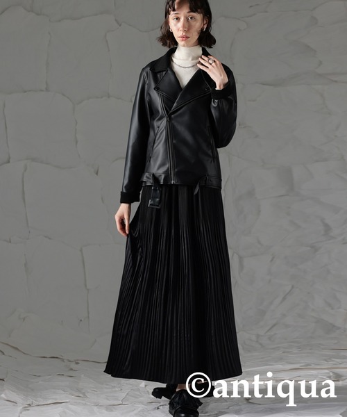 antiqua（アンティカ）の「永遠の愛され定番。レザーライダースジャケット（ライダースジャケット・レディース・ブラック・M/L）」の12枚目の写真