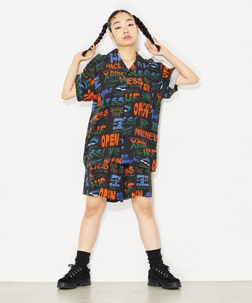 X-girl(エックスガール)の「X-girl × HUF SOUND RESORT TOP(シャツ/ブラウス・レディース・ブラック・S/M)」の5枚目の写真