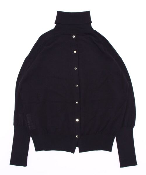 margaux（マルゴー）の「【KATHARINE ROSS】margaux メリノウールバックボタンタートルニット（ニット/セーター・レディース・ネイビー/レッド/アイボリー・MEDIUM）」の4枚目の写真