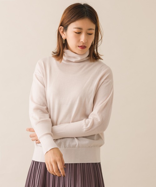 margaux（マルゴー）の「【KATHARINE ROSS】margaux メリノウールバックボタンタートルニット（ニット/セーター・レディース・ネイビー/レッド/アイボリー・MEDIUM）」の13枚目の写真