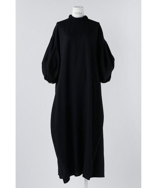 ENFOLD エンフォルド リネン ライク 立体スリーブ DRESS ワンピース