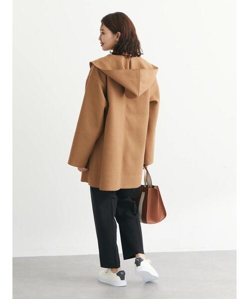 Green　Parks（グリーンパークス）の「フード付きミディコーディガン（その他アウター・レディース・キャメル/ライトベージュ/ダークネイビー/ブルー・FREE）」の11枚目の写真