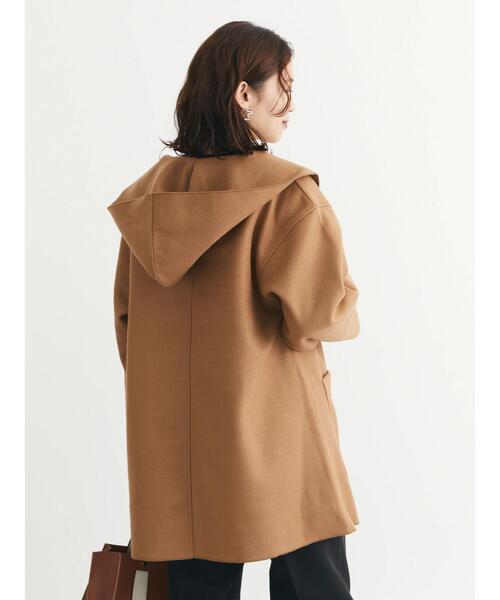 Green　Parks（グリーンパークス）の「フード付きミディコーディガン（その他アウター・レディース・キャメル/ライトベージュ/ダークネイビー/ブルー・FREE）」の14枚目の写真