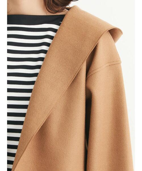 Green　Parks（グリーンパークス）の「フード付きミディコーディガン（その他アウター・レディース・キャメル/ライトベージュ/ダークネイビー/ブルー・FREE）」の15枚目の写真