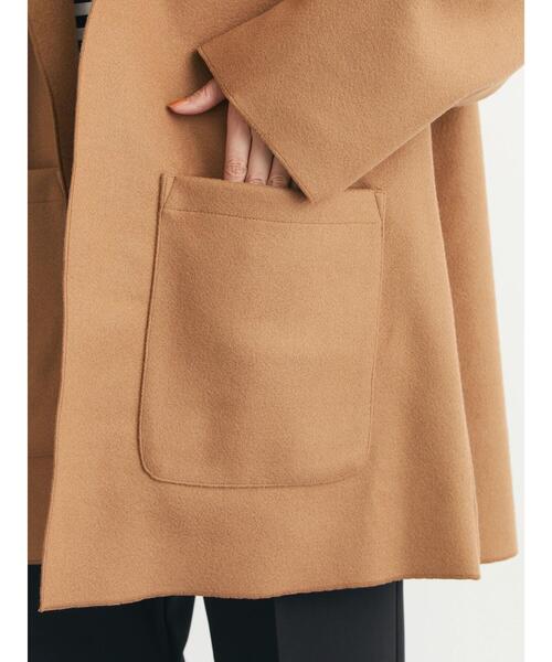 Green　Parks（グリーンパークス）の「フード付きミディコーディガン（その他アウター・レディース・キャメル/ライトベージュ/ダークネイビー/ブルー・FREE）」の16枚目の写真