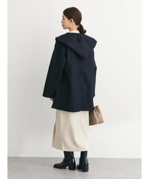 Green　Parks（グリーンパークス）の「フード付きミディコーディガン（その他アウター・レディース・キャメル/ライトベージュ/ダークネイビー/ブルー・FREE）」の18枚目の写真