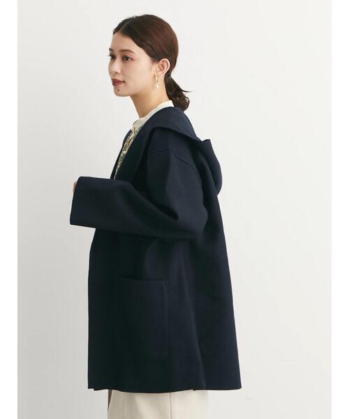 Green　Parks（グリーンパークス）の「フード付きミディコーディガン（その他アウター・レディース・キャメル/ライトベージュ/ダークネイビー/ブルー・FREE）」の19枚目の写真